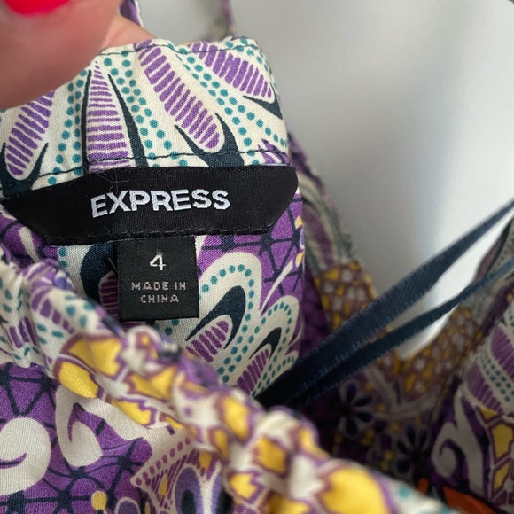 EXPRESS boho printed halter cotton dress Size 4 - Picture 6 of 8